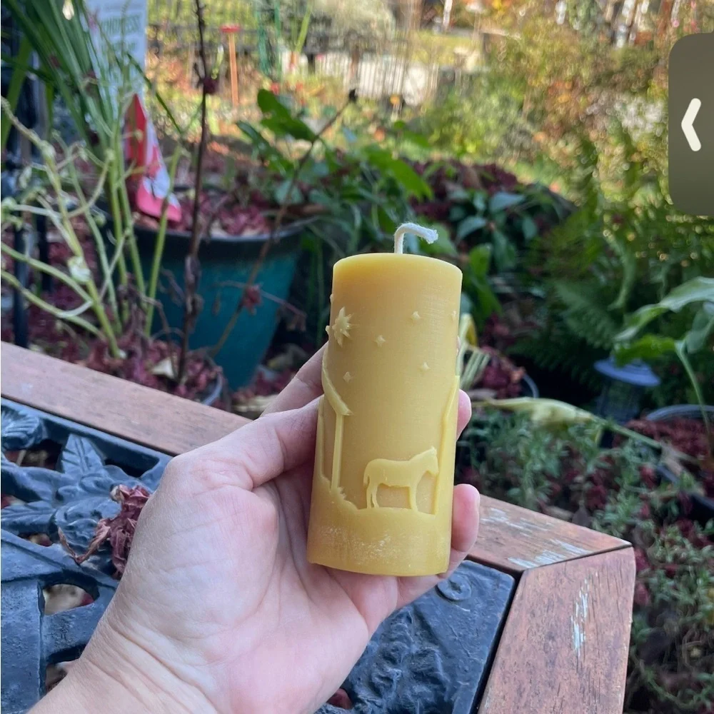 HANDMADE  Nativity Scene Candle (beeswax)